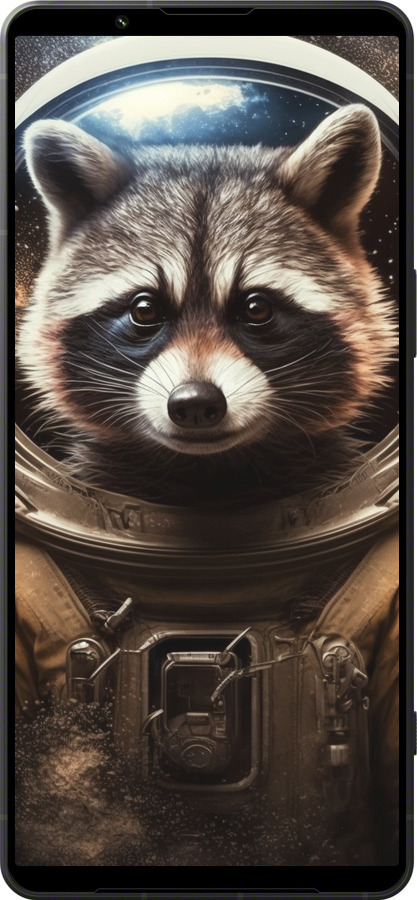 Силиконовый чехол Raccoon austronaut для Sony Xperia 1 VI - 5581u-3975 изображение 