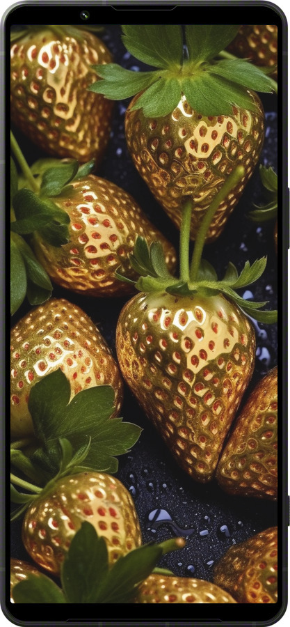Силиконовый чехол Золотая клубника для Sony Xperia 1 VI - 5637u-3975 изображение 