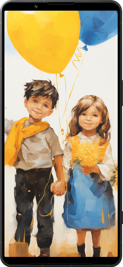 Силиконовый чехол Дети с шариками для Sony Xperia 1 VI - 5659u-3975 изображение 