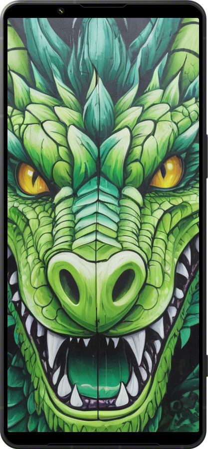 Силіконовий чехол Зелений дракон для Sony Xperia 1 VI - 5816u-3975 изображение 