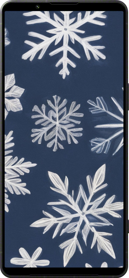 Силиконовый чехол Снежинки для Sony Xperia 1 VI - 5821u-3975 изображение 