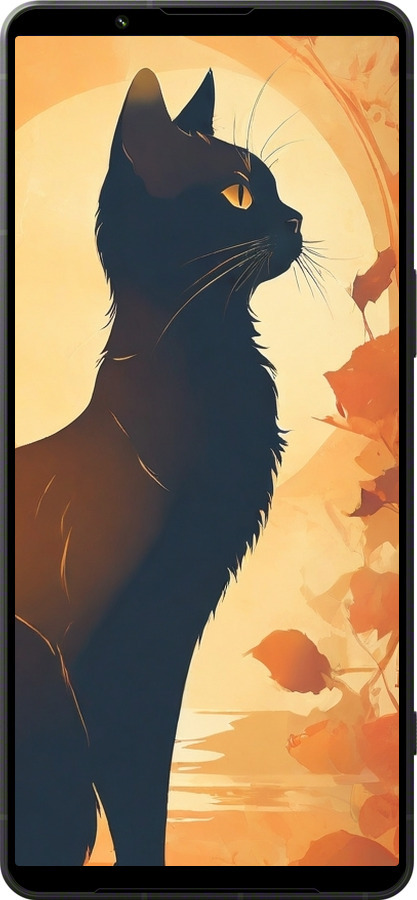 Силиконовый чехол Черная кошка v2 для Sony Xperia 1 VI - 5830u-3975 изображение 