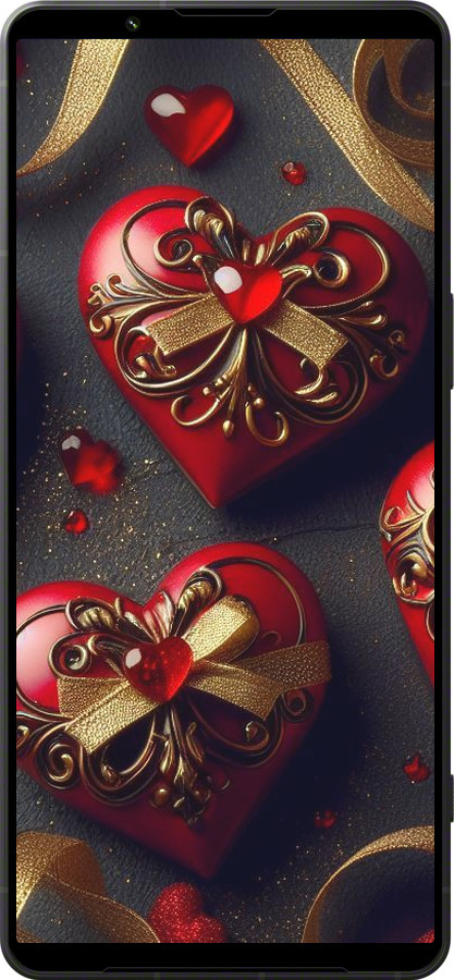 Силиконовый чехол Сердечки v4 для Sony Xperia 1 VI - 5834u-3975 изображение 