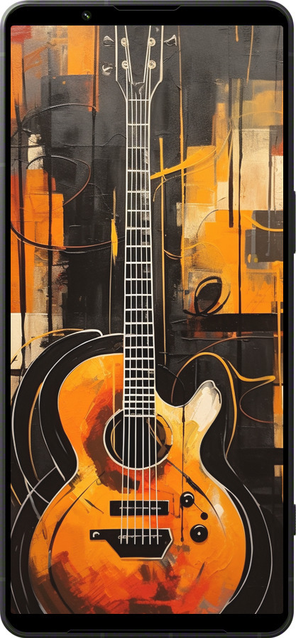 Силиконовый чехол Чехол для телефона Оранжевая Гитара для Sony Xperia 1 VI - 5934u-3975 изображение 
