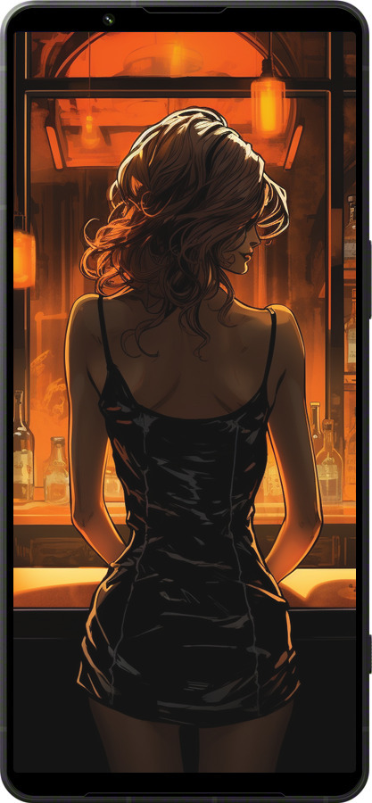 Силіконовий чехол Чохол для телефону Дівчина в барі для Sony Xperia 1 VI - 5947u-3975 изображение 