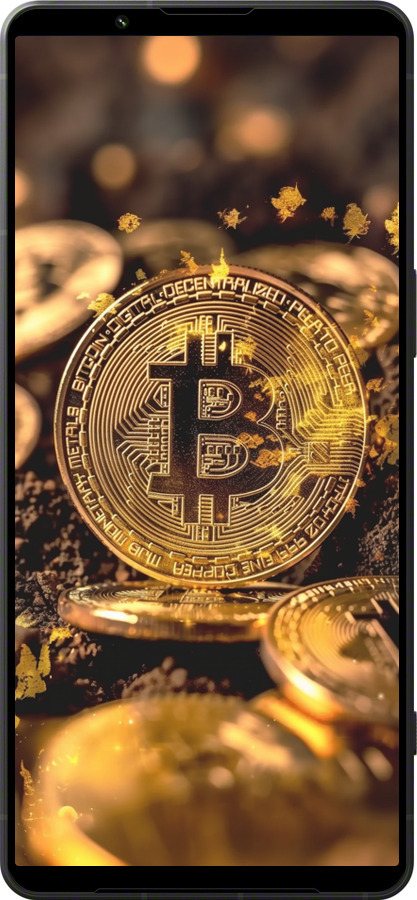 Силіконовий чехол Золота лихоманка біткойна для Sony Xperia 1 VI - 6089u-3975 изображение 