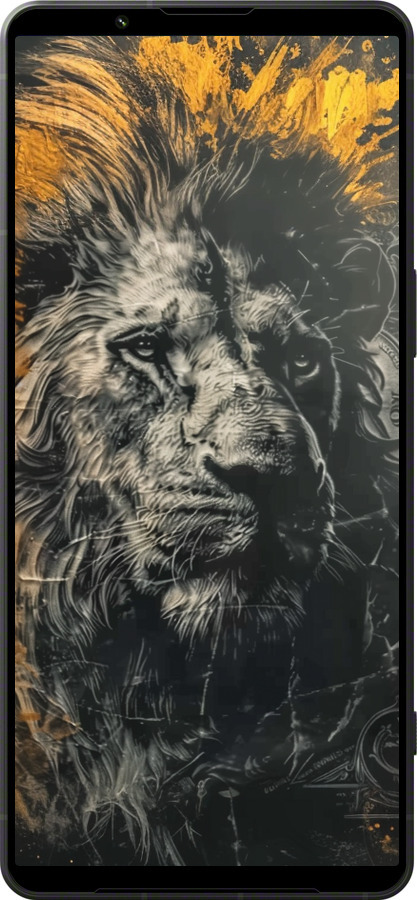 Силиконовый чехол Лев в золотых красках для Sony Xperia 1 VI - 6155u-3975 изображение 