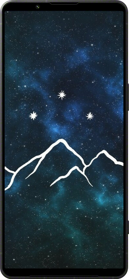 Силиконовый чехол Горы и звезды нарисованы на фоне галактики для Sony Xperia 1 VI - 6490u-3975 изображение 
