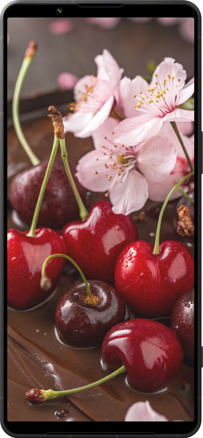 Силиконовый чехол Вишня в шоколаде для Sony Xperia 1 VI - 6698u-3975 изображение 