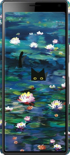 2D пластиковий чехол с изображением водяных лилий и кошек для Sony Xperia 10 I4113 - 6257t-1688 изображение 