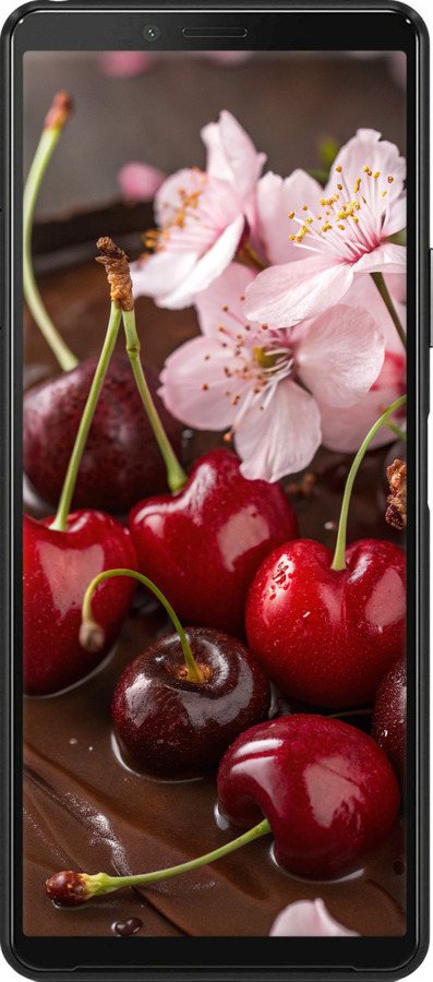 Силіконовий чехол Вишня у шоколаді для Sony Xperia 10 II - 6698u-2528 изображение 
