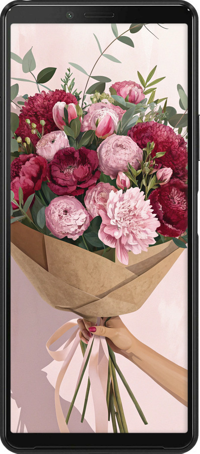 Силіконовий чехол Півонії 1 для Sony Xperia 10 II - 6705u-2528 изображение 