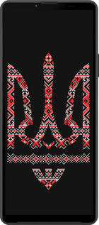 Силиконовый чехол Герб - вышиванка на черном фоне для Sony Xperia 10 IV - 1196u-2789 изображение 
