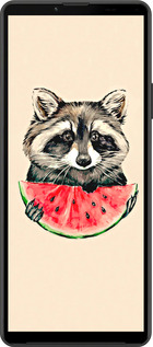 Силиконовый чехол Енотик с арбузом для Sony Xperia 10 IV - 4605u-2789 изображение 