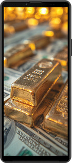 Силиконовый чехол Слитки и доллары для Sony Xperia 10 IV - 6105u-2789 изображение 