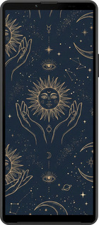 Силиконовый чехол Celestial Harmony: Sun & Moon Gold Mystic Pattern для Sony Xperia 10 IV - 6778u-2789 изображение 