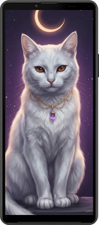 Силіконовий чехол Mystic White Cat Gothic Dark Purple Gold для Sony Xperia 10 IV - 6805u-2789 изображение 