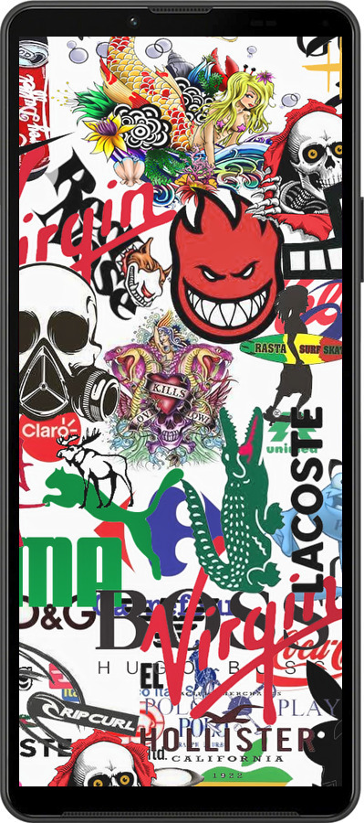 Силиконовый чехол Many different logos для Sony Xperia 10 IV - 4022u-2789 изображение 