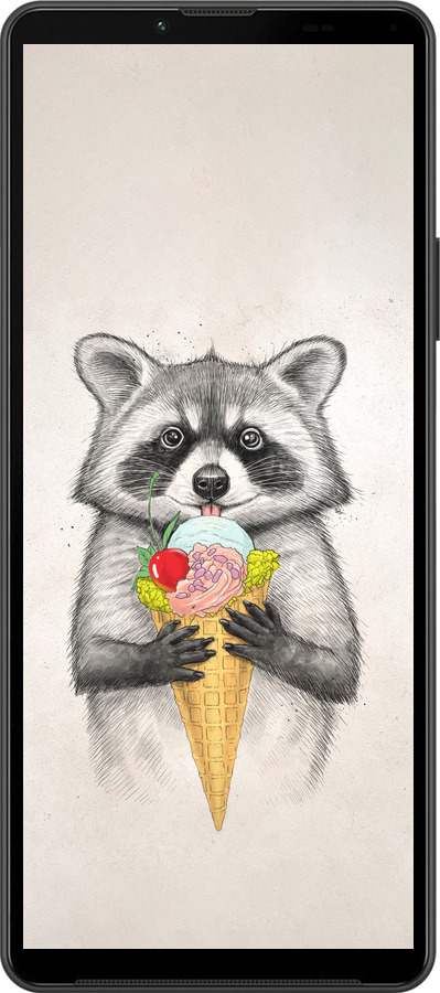 Силиконовый чехол Енотик с мороженым для Sony Xperia 10 IV - 4602u-2789 изображение 