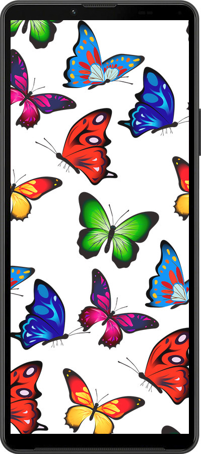Силиконовый чехол Красочные мотыльки для Sony Xperia 10 IV - 4761u-2789 изображение 