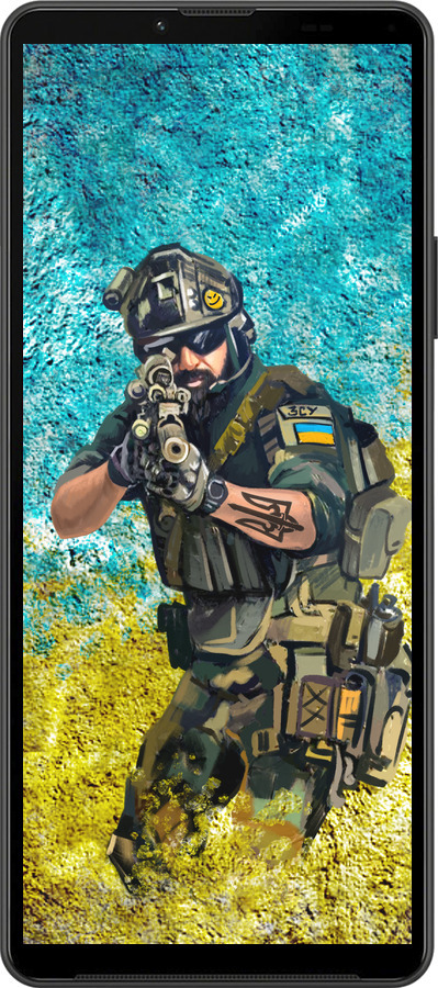 Силиконовый чехол Воин ЗСУ для Sony Xperia 10 IV - 5311u-2789 изображение 