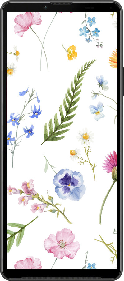 Силиконовый чехол Цветочный фон v2 для Sony Xperia 10 IV - 5472u-2789 изображение 