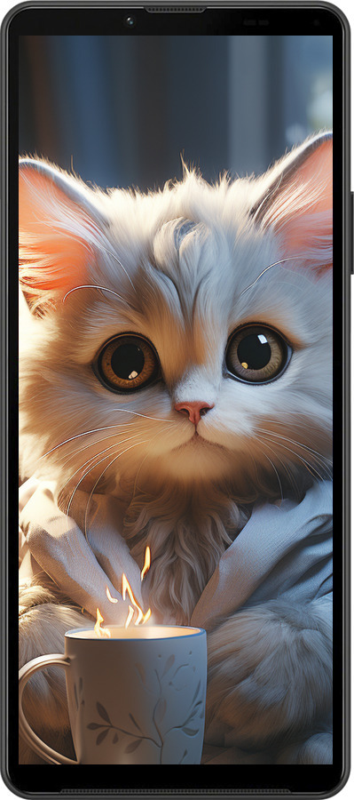 Силіконовий чехол Білий кіт для Sony Xperia 10 IV - 5646u-2789 изображение 