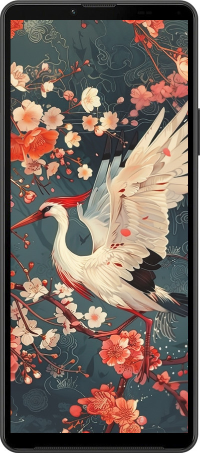 Силиконовый чехол Сакура и аист для Sony Xperia 10 IV - 6108u-2789 изображение 