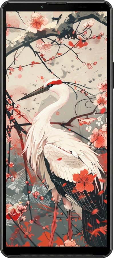 Силиконовый чехол Аист в цвету сакуры для Sony Xperia 10 IV - 6109u-2789 изображение 