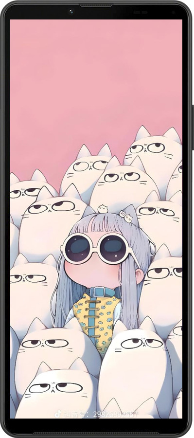 Силиконовый чехол Малышка с котами для Sony Xperia 10 IV - 6295u-2789 изображение 