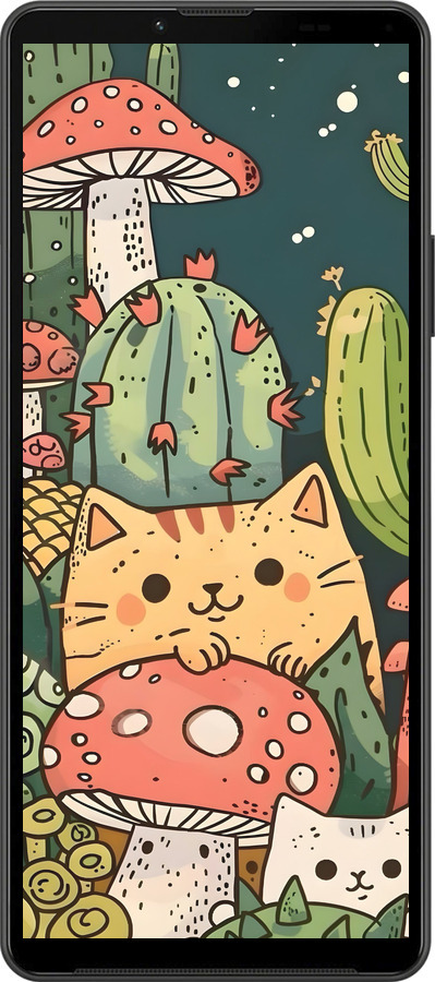 Силиконовый чехол Коты грибы для Sony Xperia 10 IV - 6321u-2789 изображение 