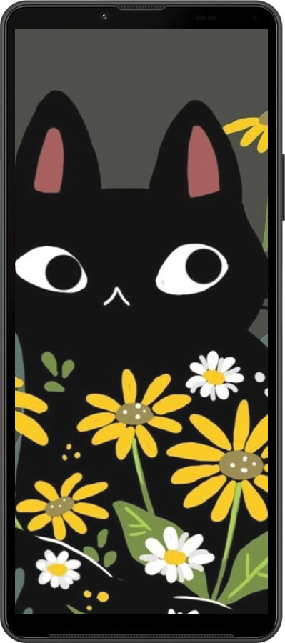 Силіконовий чехол Чорний кіт з квітами для Sony Xperia 10 IV - 6448u-2789 изображение 