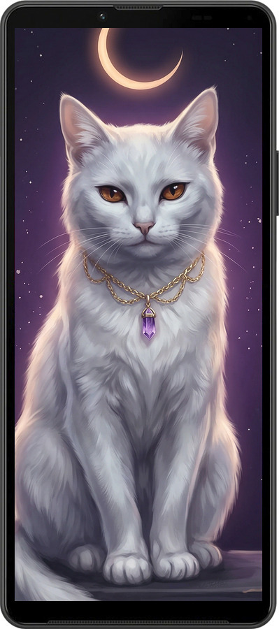 Силіконовий чехол Mystic White Cat Gothic Dark Purple Gold для Sony Xperia 10 IV - 6805u-2789 изображение 