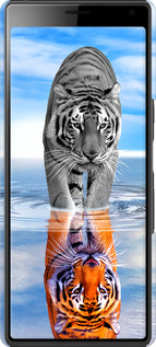 3D пластиковый матовый чехол Тигр для Sony Xperia 10 Plus I4213 - 6016m-1690 изображение 
