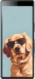 3D пластиковый матовый чехол Пес в очках для Sony Xperia 10 Plus I4213 - 6381m-1690 изображение 