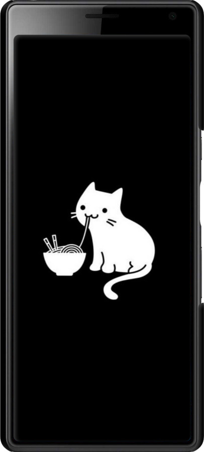 3D пластиковый матовый чехол С милым котом на черном фоне для Sony Xperia 10 Plus I4213 - 6528m-1690 изображение 