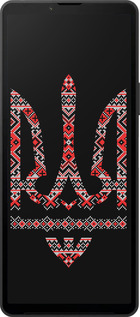 Силиконовый чехол Герб - вышиванка на черном фоне для Sony Xperia 10 VI - 1196u-3976 изображение 