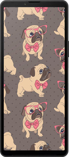 Силіконовий чехол мопсики 2 для Sony Xperia 10 VI - 4362u-3976 изображение 