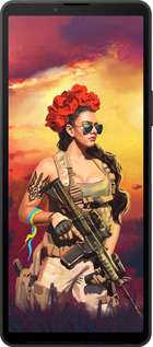 Силиконовый чехол Украинка с оружием для Sony Xperia 10 VI - 5316u-3976 изображение 