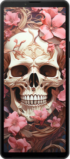 Силіконовий чехол Череп у рожевих квітах для Sony Xperia 10 VI - 5965u-3976 изображение 