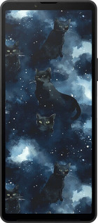 Силиконовый чехол Изображение Кошек с тёмной акварелью для Sony Xperia 10 VI - 6521u-3976 изображение 