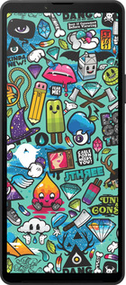 Силиконовый чехол Стикер бомбинг 1 для Sony Xperia 10 VI - 693u-3976 изображение 