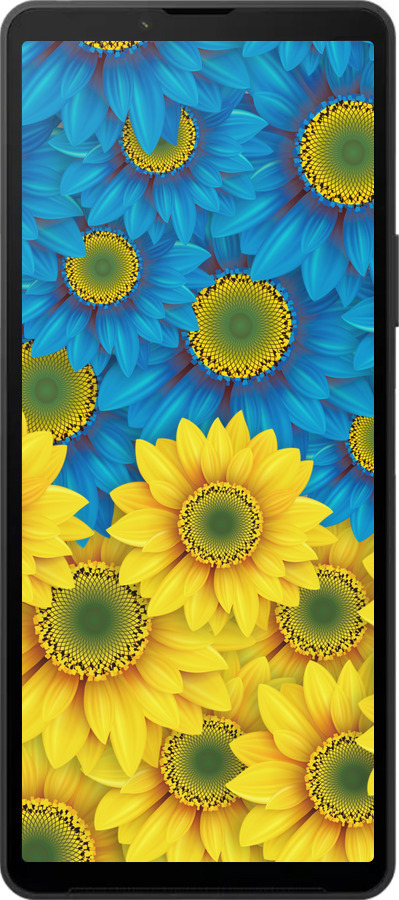 Силиконовый чехол Жёлто-голубые цветы для Sony Xperia 10 VI - 1048u-3976 изображение 