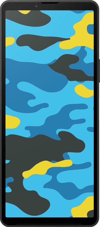 Силиконовый чехол Желто-голубой камуфляж для Sony Xperia 10 VI - 1084u-3976 изображение 