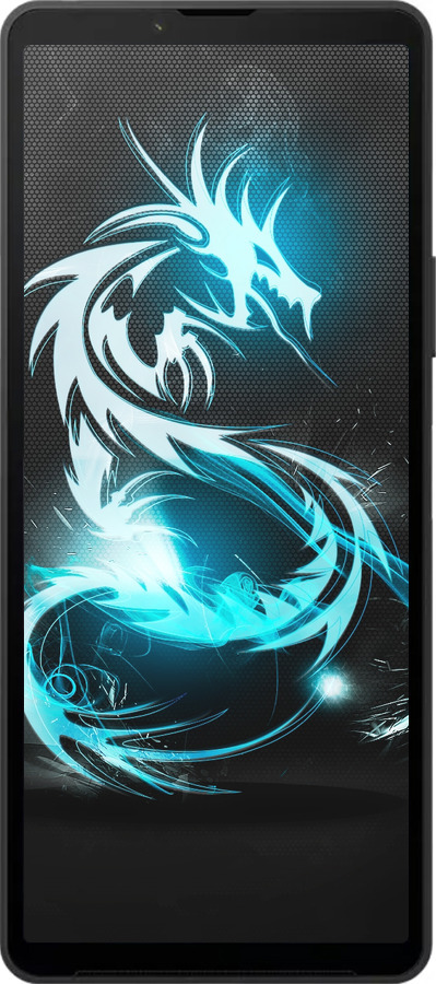 Силиконовый чехол Бело-голубой огненный дракон для Sony Xperia 10 VI - 113u-3976 изображение 