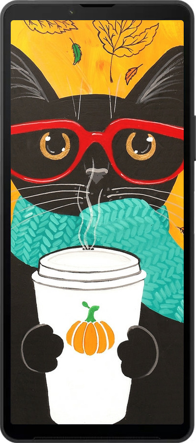 Силиконовый чехол Осенний кот для Sony Xperia 10 VI - 4026u-3976 изображение 