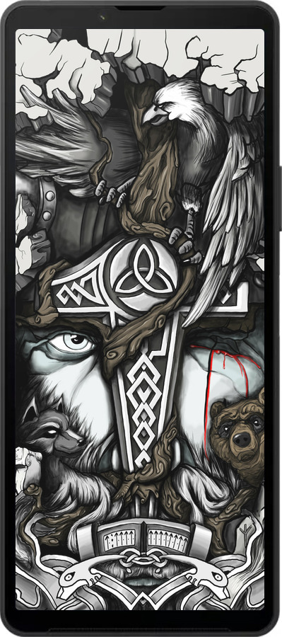 Силіконовий чехол Тату Вікінг для Sony Xperia 10 VI - 4098u-3976 изображение 