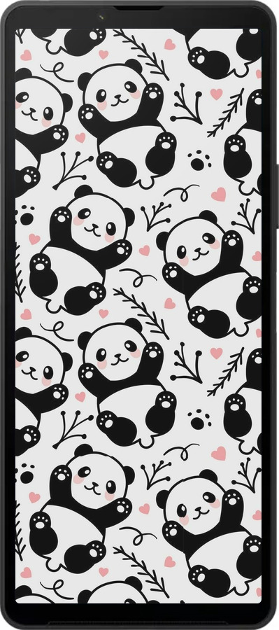 Силиконовый чехол Панды для Sony Xperia 10 VI - 4318u-3976 изображение 
