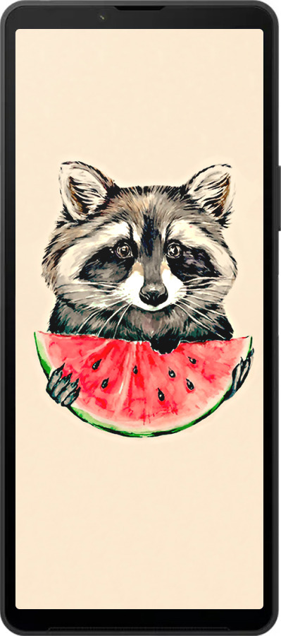 Силиконовый чехол Енотик с арбузом для Sony Xperia 10 VI - 4605u-3976 изображение 