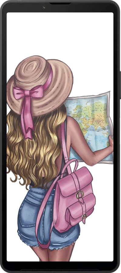 Силиконовый чехол Девушка с картой для Sony Xperia 10 VI - 4704u-3976 изображение 